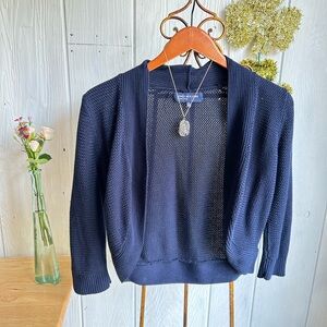 Jones New York Navy Blue open knit cardigan